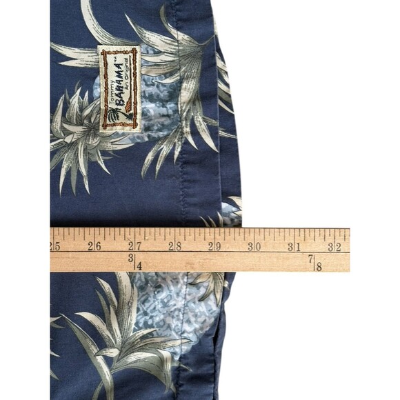 Tommy Bahama Button Down Shirt Men's Med Blue Pineapple 100% Rayon Camp Collar - Picture 8 of 10